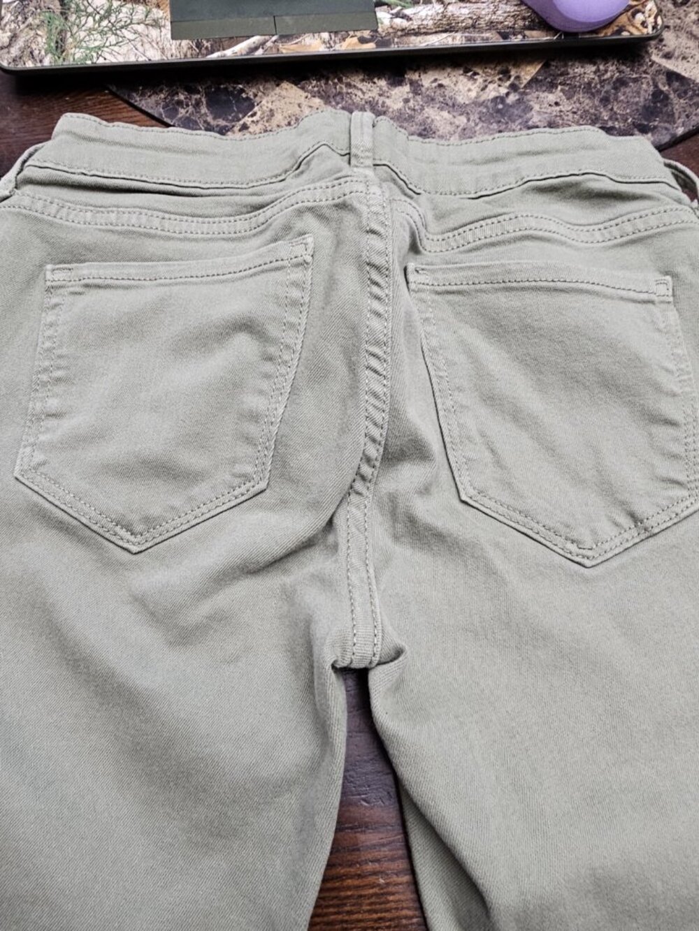 Old Navy Rockstar Cropped Jeans Green Strechy Women's Size 4 - Picture 6 of 6